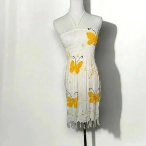 Vintage Y2K butterfly dress S/M Fairycore boho  tropical